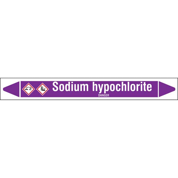 N007215 Brady White on Violet Sodium hypochlorite Clp Pipe Marker On Roll