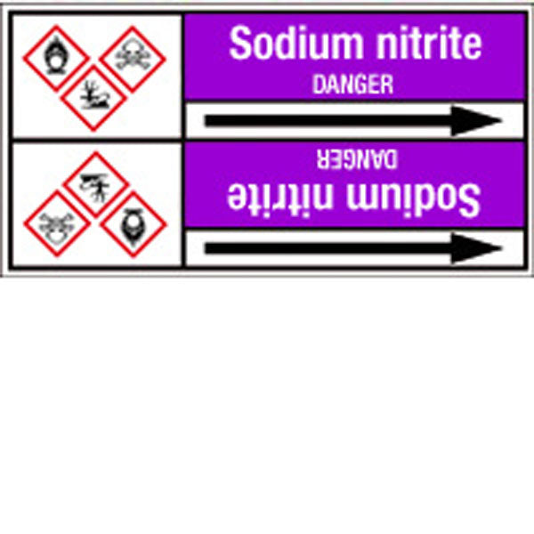 N007240 Brady White on Violet Sodium nitrite Clp Pipe Marker On Roll