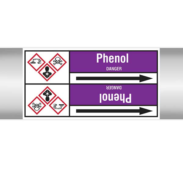 N007267 Brady White on Violet Phenol Clp Pipe Marker On Roll