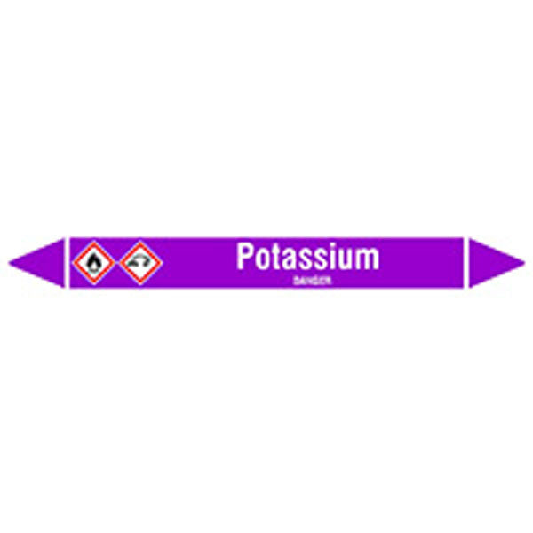 N007271 Brady White on Violet Potassium Clp Pipe Marker On Card