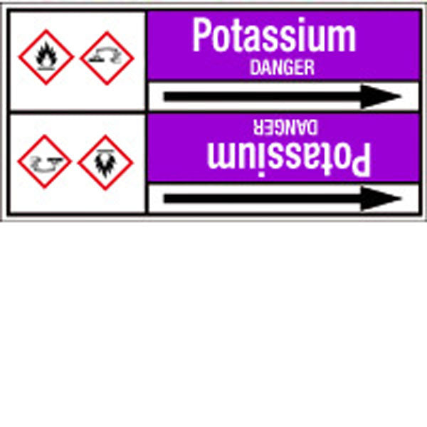 N007273 Brady White on Violet Potassium Clp Pipe Marker On Roll