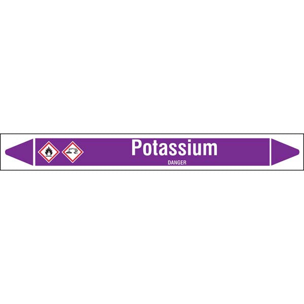 N007276 Brady White on Violet Potassium Clp Pipe Marker On Roll