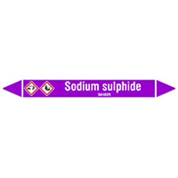 N007283 Brady White on Violet Sodium sulphide Clp Pipe Marker On Card