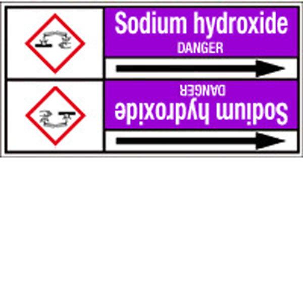 N007295 Brady White on Violet Sodium hydroxide Clp Pipe Marker On Roll