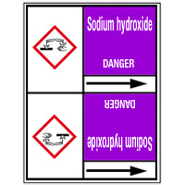 N007296 Brady White on Violet Sodium hydroxide Clp Pipe Marker On Roll