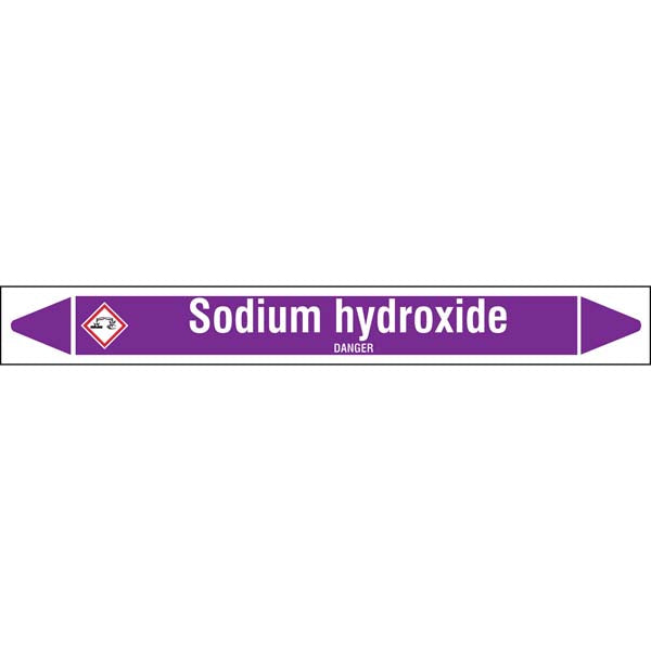N007297 Brady White on Violet Sodium hydroxide Clp Pipe Marker On Roll