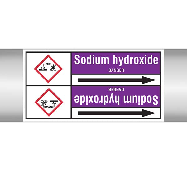 N007300 Brady White on Violet Sodium hydroxide Clp Pipe Marker On Roll