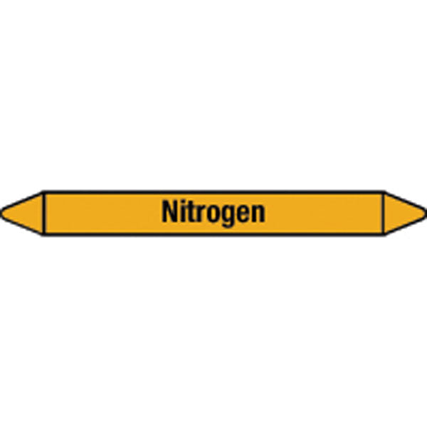 N007353 Brady Black on Yellow Nitrogen Clp Pipe Marker On Card