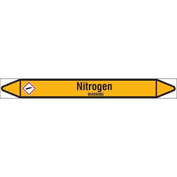 N007359 Brady Black on Yellow Nitrogen Clp Pipe Marker On Roll