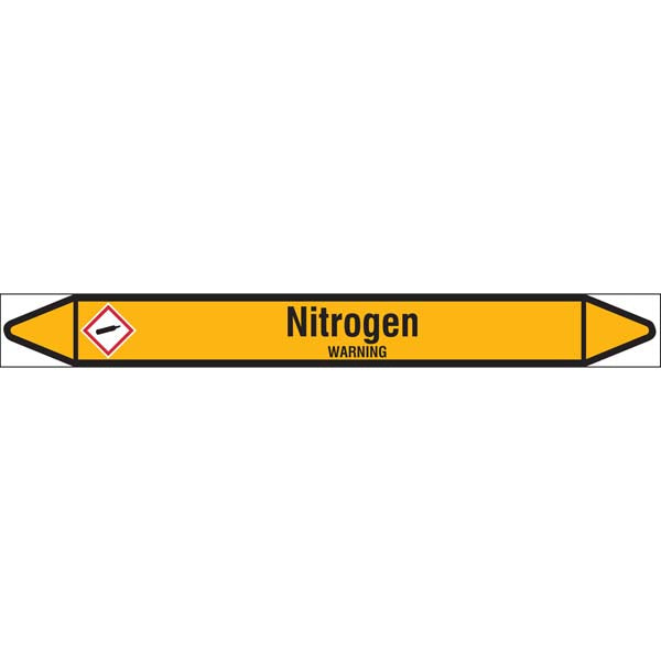 N007358 Brady Black on Yellow Nitrogen Clp Pipe Marker On Roll