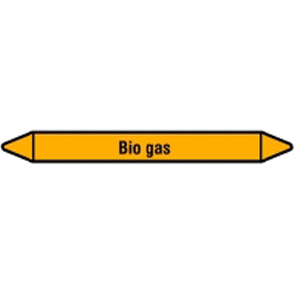 N007372 Brady Black on Yellow Bio gas Clp Pipe Marker On Card