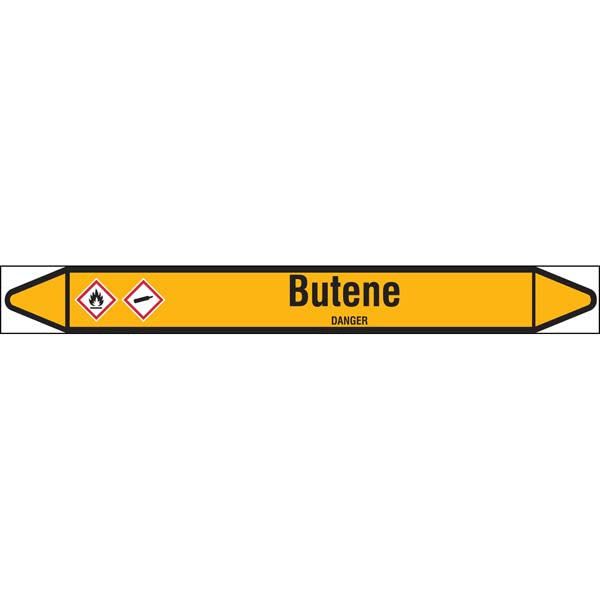 N007407 Brady Black on Yellow Butene Clp Pipe Marker On Roll
