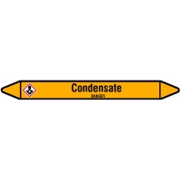 N007443 Brady Black on Yellow Condensate Clp Pipe Marker On Card