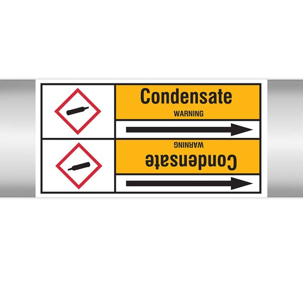 N007451 Brady Black on Yellow Condensate Clp Pipe Marker On Roll