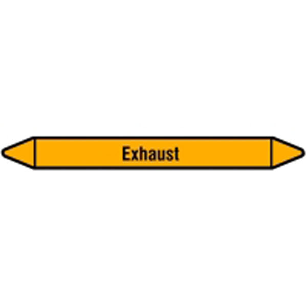 N007467 Brady Black on Yellow Exhaust Clp Pipe Marker On Card