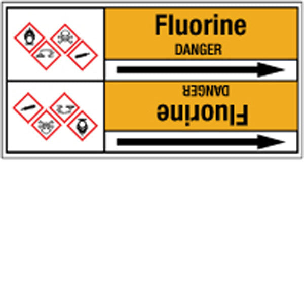 N007477 Brady Black on Yellow Fluorine Clp Pipe Marker On Roll