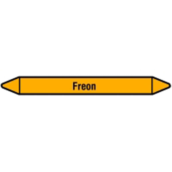 N007486 Brady Black on Yellow Freon Clp Pipe Marker On Card