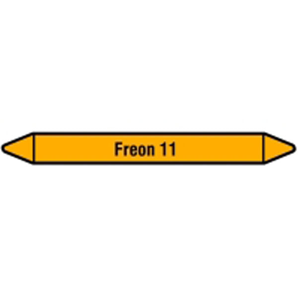 N007495 Brady Black on Yellow Freon Clp Pipe Marker On Card