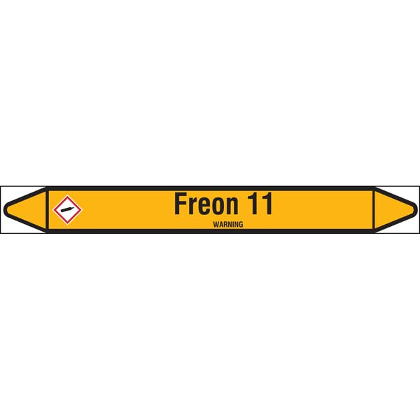 N007499 Brady Black on Yellow Freon Clp Pipe Marker On Roll