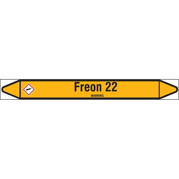 N007508 Brady Black on Yellow Freon Clp Pipe Marker On Roll