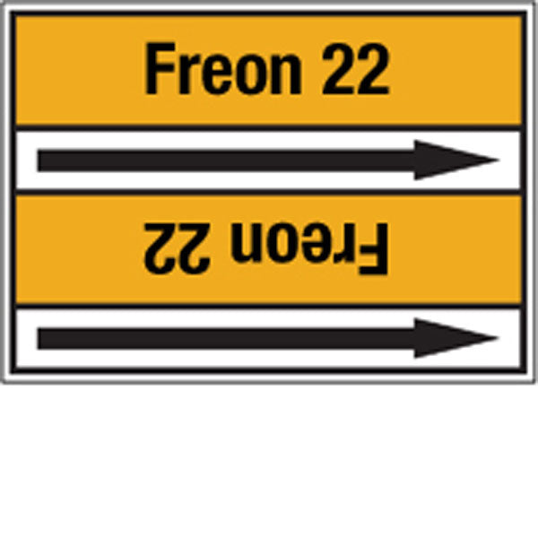 N007509 Brady Black on Yellow Freon Clp Pipe Marker On Roll