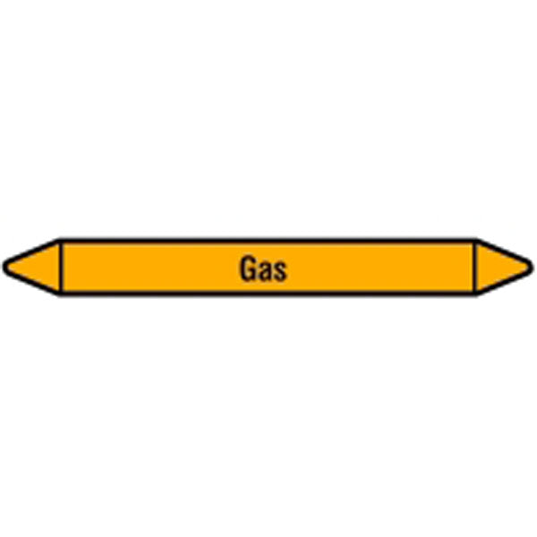 N007513 Brady Black on Yellow Gas Clp Pipe Marker On Card