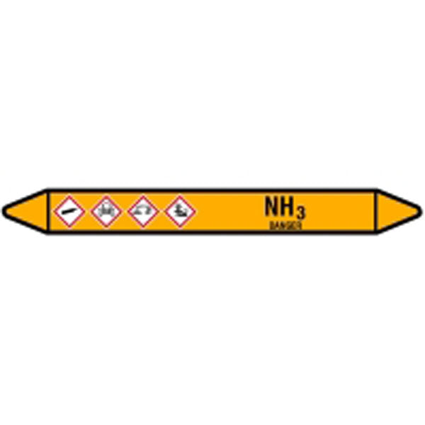 N007528 Brady Black on Yellow NH Clp Pipe Marker On Roll