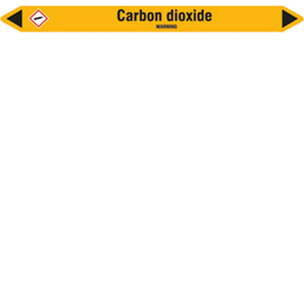 N007532 Brady Black on Yellow Carbon dioxide Clp Pipe Marker On Card