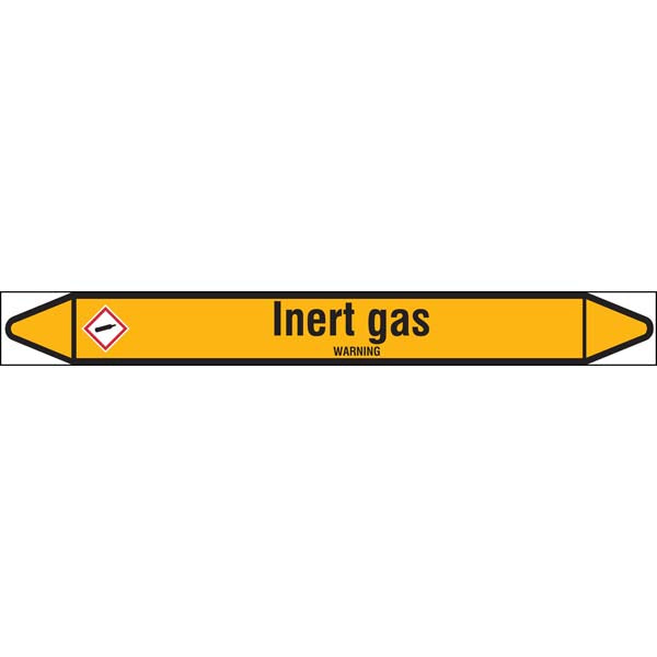 N007575 Brady Black on Yellow Inert gas Clp Pipe Marker On Roll