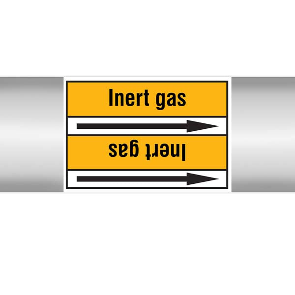 N007576 Brady Black on Yellow Inert gas Clp Pipe Marker On Roll