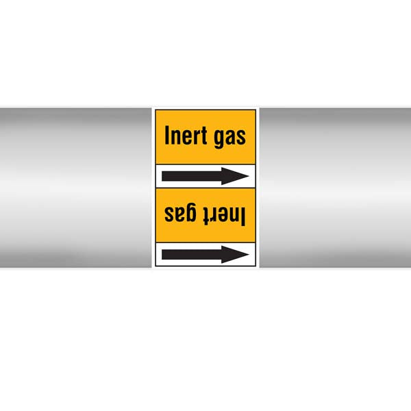 N007577 Brady Black on Yellow Inert gas Clp Pipe Marker On Roll
