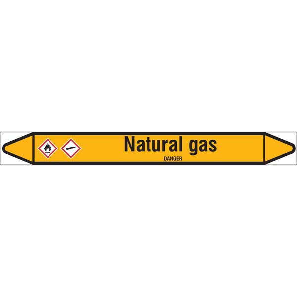 N007594 Brady Black on Yellow Natural gas Clp Pipe Marker On Roll