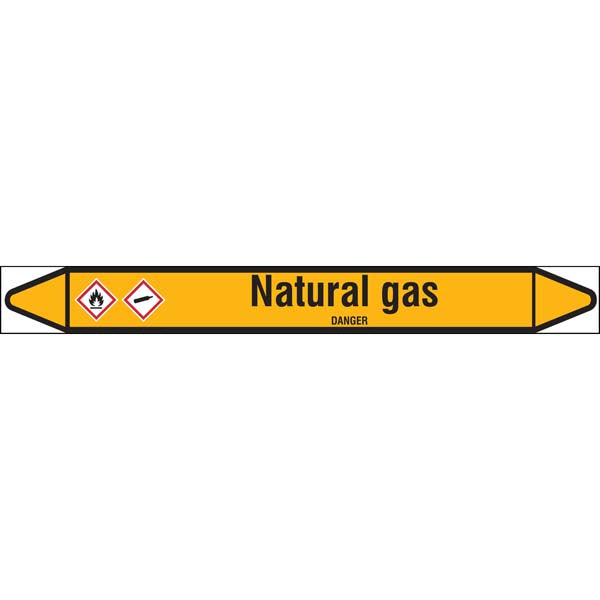 N007595 Brady Black on Yellow Natural gas Clp Pipe Marker On Roll