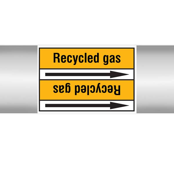 N007623 Brady Black on Yellow Recycled gas Clp Pipe Marker On Roll
