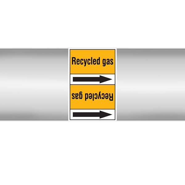 N007624 Brady Black on Yellow Recycled gas Clp Pipe Marker On Roll
