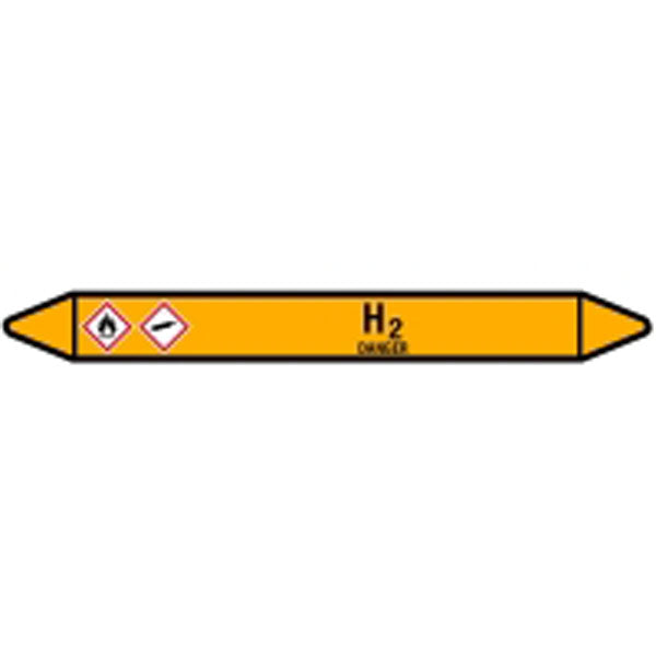 N007637 Brady Black on Yellow H Clp Pipe Marker On Card