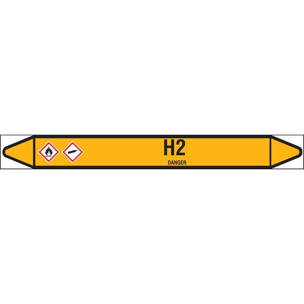 N007643 Brady Black on Yellow H Clp Pipe Marker On Roll