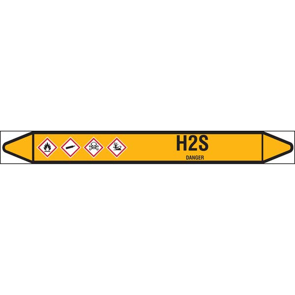 N007654 Brady Black on Yellow H Clp Pipe Marker On Roll