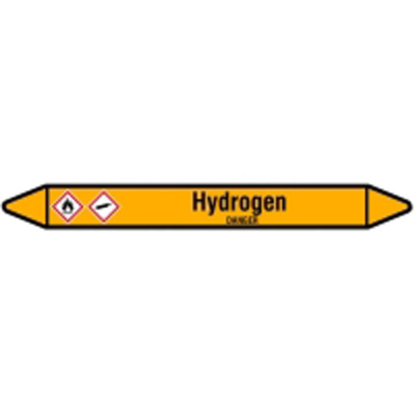 N007669 Brady Black on Yellow Hydrogen Clp Pipe Marker On Card