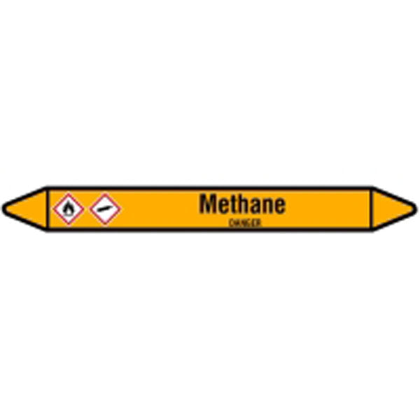 N007680 Brady Black on Yellow Methane Clp Pipe Marker On Card