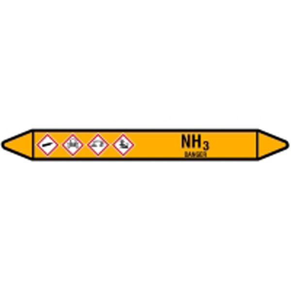 N007700 Brady Black on Yellow NH Clp Pipe Marker On Card
