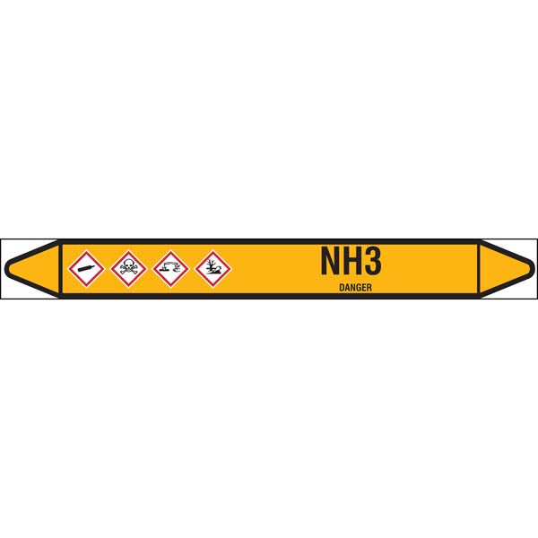 N007707 Brady Black on Yellow NH Clp Pipe Marker On Roll