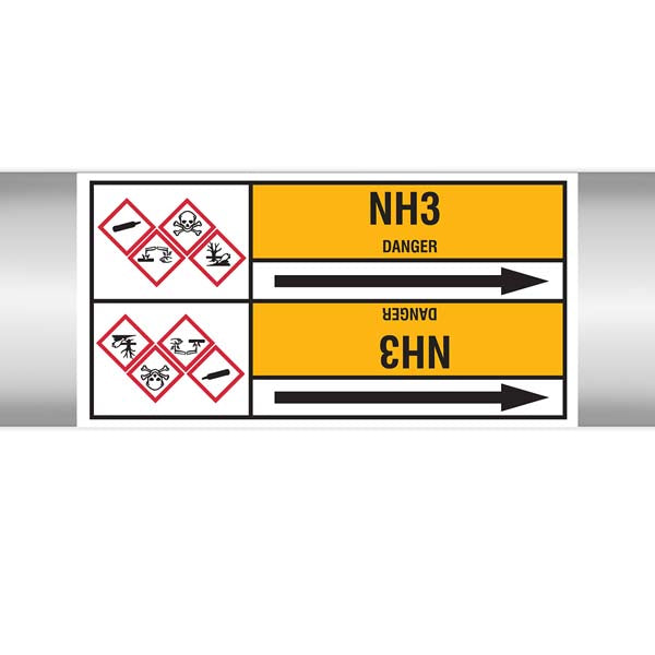 N007709 Brady Black on Yellow NH Clp Pipe Marker On Roll
