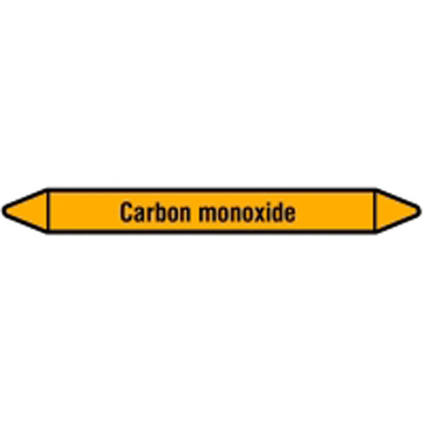 N007712 Brady Black on Yellow Carbone monoxide Clp Pipe Marker On Card