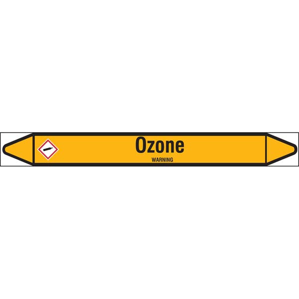 N007747 Brady Black on Yellow Ozone Clp Pipe Marker On Roll