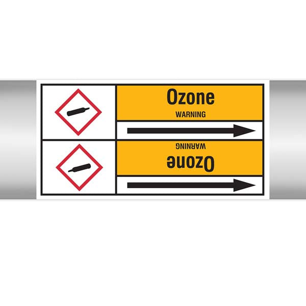 N007749 Brady Black on Yellow Ozone Clp Pipe Marker On Roll