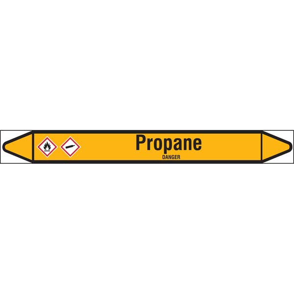 N007759 Brady Black on Yellow Propane Clp Pipe Marker On Roll