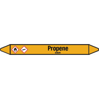 N007764 Brady Black on Yellow Propene Clp Pipe Marker On Card