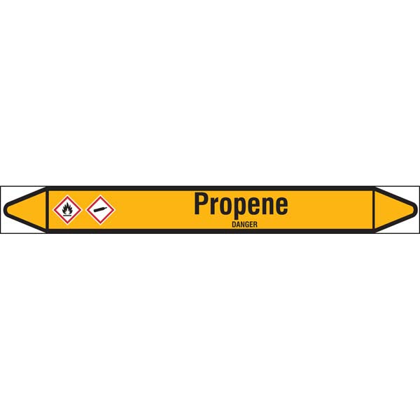 N007769 Brady Black on Yellow Propene Clp Pipe Marker On Roll