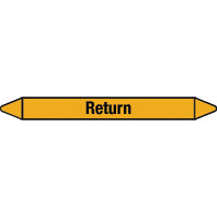 N007775 Brady Black on Yellow Return Clp Pipe Marker On Card